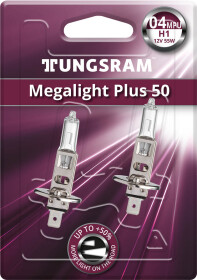 Автолампа Tungsram Megalight Plus H1 P14,5s 55 W прозрачная 50310mpu