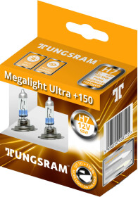 Автолампа Tungsram Megalight Ultra +150 H7 PX26d 55 W прозрачно-голубая 58520NXNU