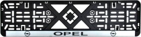 Рамка номерного знака BI-PLAST BP-231 колір чорний на Opel пластик