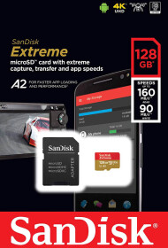 Карта памяти SanDisk Extreme Action microSDXC 128 ГБ с SD-адаптером