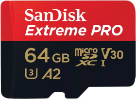 Карта памяти SanDisk Extreme PRO microSDXC 64 ГБ с SD-адаптером
