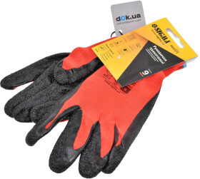 Перчатки рабочие Sigma трикотажные с вспененым латексным покрытием красные