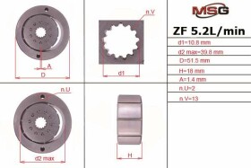 Насос ГУР MSG VW001ROTOR