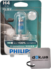 Автолампа Philips X-tremeVision H4 P43t-38 55 W 60 W прозрачная 12342XVB1