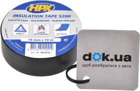 Изолента HPX IB1910 черная ПВХ 19 мм x 10 м