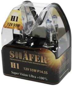 Автолампа Shafer Super Vision Ultra +100% H1 P14,5s 55 W прозрачная SL3001