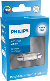 Автолампа Philips Ultinon Pro6000 SV8,5 белая 11866WU60X1