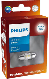 Автолампа Philips Ultinon Pro6000 SV8,5 белая 24844CU60X1