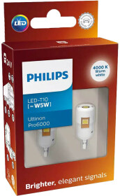 Автолампа Philips Ultinon Pro6000 W5W W2,1x9,5d 24961WU60X2