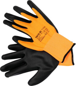 Перчатки рабочие Yato нейлоновые с нитриловым покрытием желтые