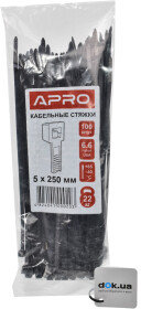 Стяжка Apro ctb5250 250 мм 5 мм 100 шт