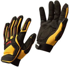 Перчатки рабочие T-Max синтетические с кожаными вставками желтые