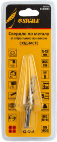 Свердло Sigma ступеневе по металу та дереву 1183041 4-12 мм