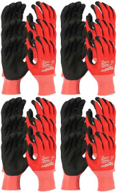 Перчатки рабочие Milwaukee SmartSwipe Cut A (упаковка) синтетические с нитриловым покрытием красные