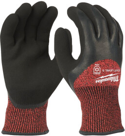 Рукавички робочі Milwaukee Winter Cut C синтетичні з латексним покриттям червоні