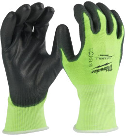 Рукавички робочі Milwaukee Hi-Vis Cut A синтетичні з поліуретановим покриттям зелені
