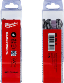 Набір свердл Milwaukee спіральних по металу Thunderweb 4932352401 11 мм  5 шт.