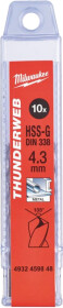 Набір свердл Milwaukee спіральних по металу Thunderweb 4932459848 4.3 мм 10 шт.