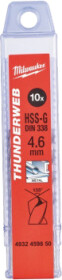 Набір свердл Milwaukee спіральних по металу Thunderweb 4932459850 4.6 мм 10 шт.