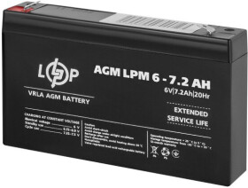 Акумулятор для ДБЖ LogicPower LPM LP3859 LP3859 7.2 Аг 6 В