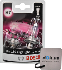 Автолампа Bosch Gigalight Plus 150% H7 PX26d 55 W 1987301431