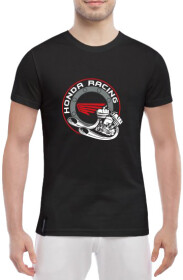 Футболка мужская Globuspioner классическая Honda Racing черная принт спереди