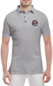 Футболка чоловіча Globuspioner поло Honda Racing сіра принт спереду