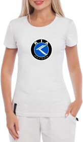 Футболка жіноча Globuspioner класична Kia Motors Blue біла принт спереду