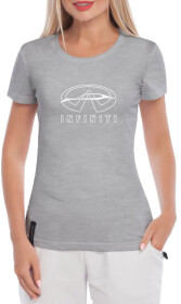 Футболка женская Globuspioner классическая Infiniti Logo White серая принт спереди