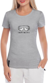 Футболка женская Globuspioner классическая Infiniti Logo серая принт спереди
