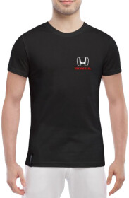 Футболка мужская Globuspioner классическая Honda Logo черная принт спереди