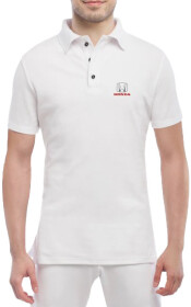 Футболка чоловіча Globuspioner поло Honda Logo біла принт спереду