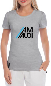 Футболка жіноча Globuspioner класична Audi Am сіра принт спереду