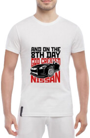 Футболка чоловіча Globuspioner класична Nissan 8th Day біла принт спереду