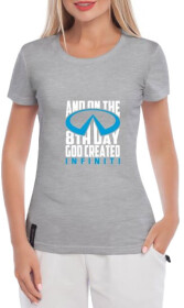 Футболка женская Globuspioner классическая Infiniti 8th Day серая принт спереди