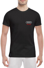 Футболка чоловіча Globuspioner класична Audi Monochrome Logo чорна принт спереду