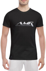 Футболка мужская Globuspioner классическая Aston Martin racing silver черный спереди