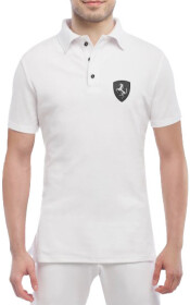 Футболка мужская Globuspioner поло Ferrari Shield Logo белый спереди