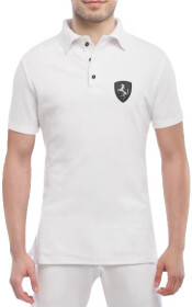Футболка мужская Globuspioner поло Ferrari Shield Logo белый спереди