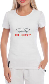 Футболка женская Globuspioner классическая Chery Amulet белая принт спереди