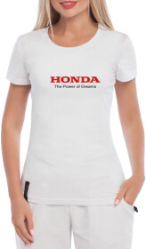 Футболка женская Globuspioner классическая Honda Power белая принт спереди