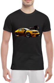 Футболка чоловіча Globuspioner класична Ford Mustang Yellow чорна принт спереду