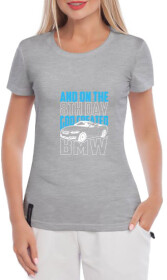 Футболка жіноча Globuspioner класична BMW 8th Day сіра принт спереду