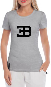 Футболка женская Globuspioner классическая Bugatti серая принт спереди