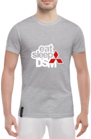 Футболка мужская Globuspioner классическая Eat Sleep DSM серый спереди