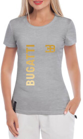 Футболка женская Globuspioner классическая Bugatti Gold серая принт спереди