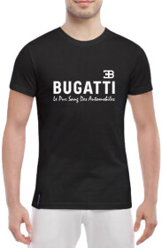 Футболка чоловіча Globuspioner класична Bugatti Slogan чорна принт спереду