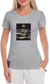 Футболка жіноча Globuspioner класична Keep Сalm and Love Gelandewagen сіра принт спереду
