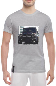 Футболка чоловіча Globuspioner класична Gelandewagen Black сіра принт спереду