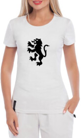 Футболка жіноча Globuspioner класична Peugeot Lion біла принт спереду